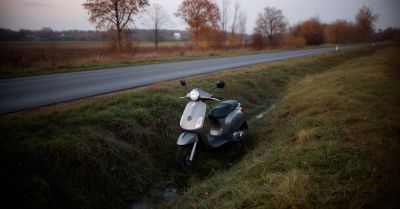 Skuterzysta wjechał do rowu. Miał ponad promil